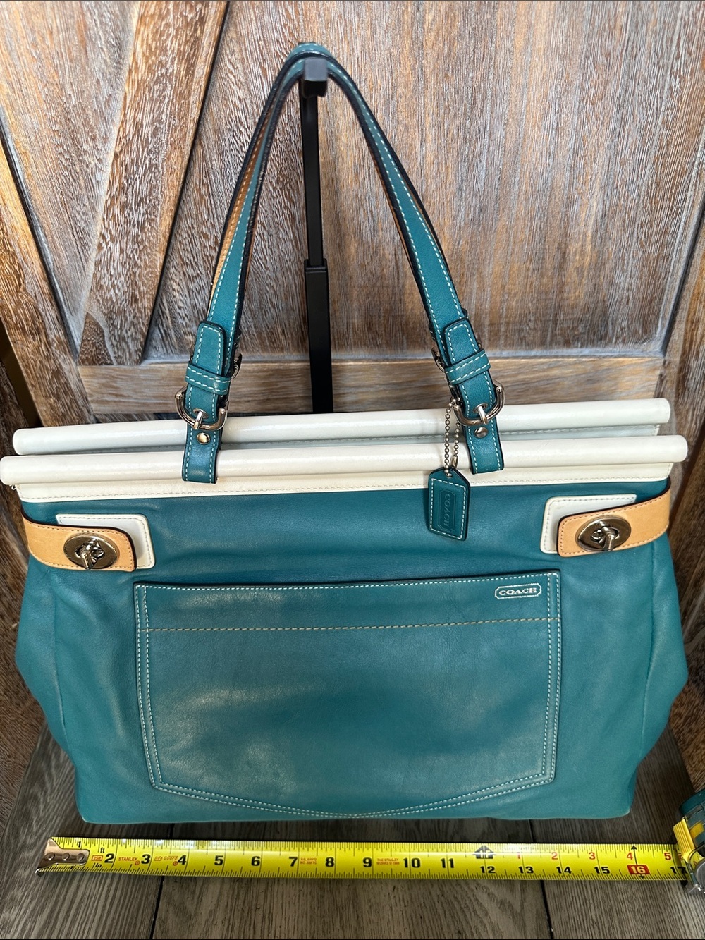 Coach Vintage 9285 Teal Satchel Limited Edition Hard to Find